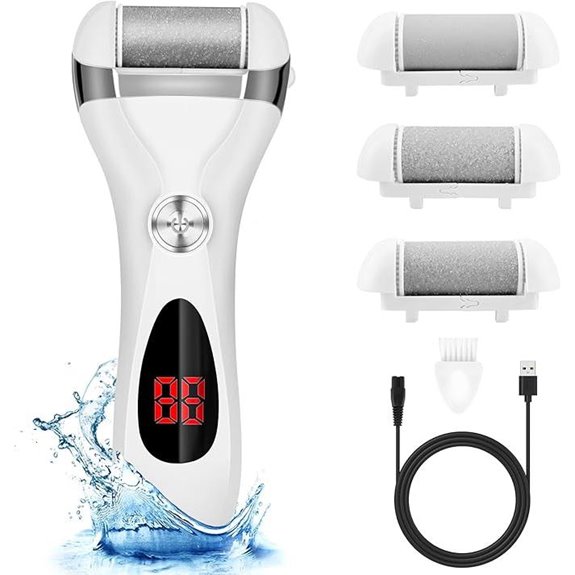 Elmchee Rechargeable Foot Callus Remover Kit with 3 Grinding Heads
