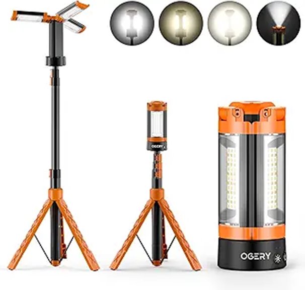 OGERY Rechargeable 10,000mAh Camping Light with Tripod