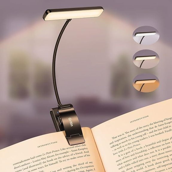 Gritin Rechargeable LED Book Light with Dimming