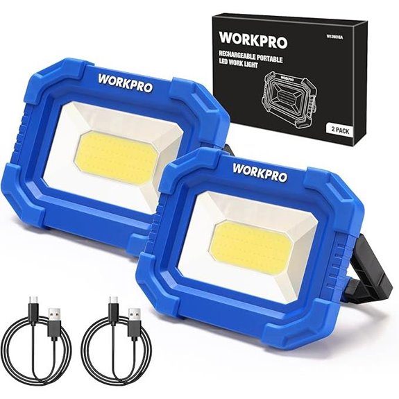 WORKPRO Rechargeable LED Work Light 2-Pack