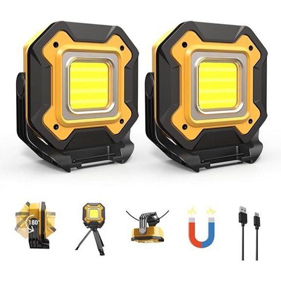 2 Pack Rechargeable LED Work Lights with Magnet