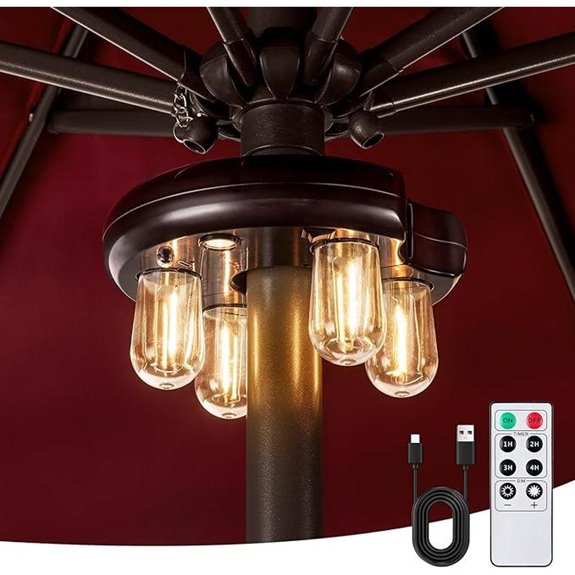 Patio Umbrella Light with Remote Rechargeable 10 Brightness