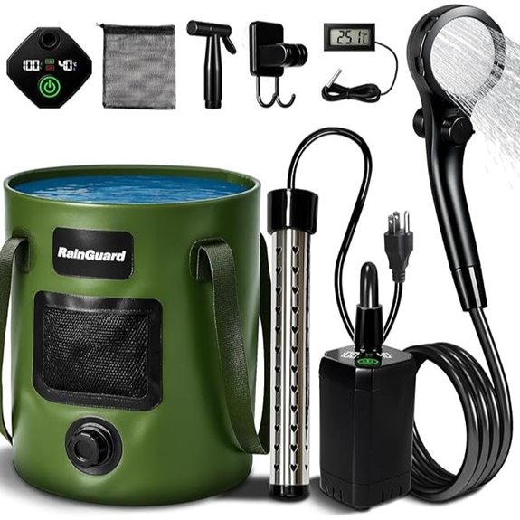 Portable Camping Shower with Rechargeable Pump