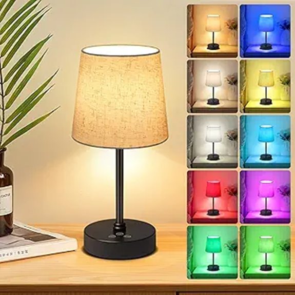 Rechargeable Cordless Table Lamp with RGB Dimming