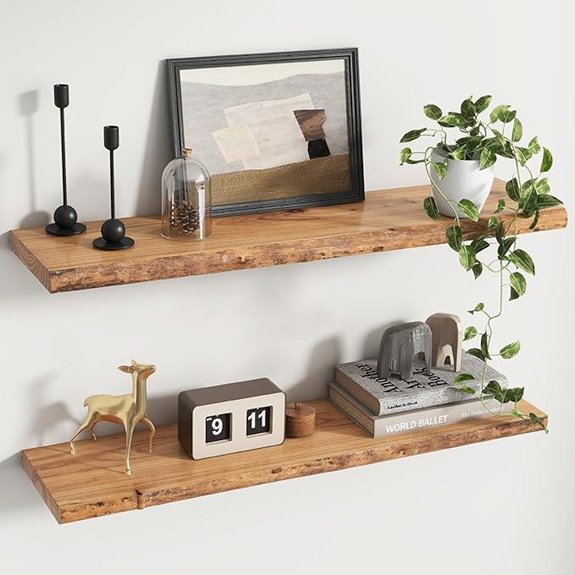 Reclaimed Elm Wall Shelves Set of 2