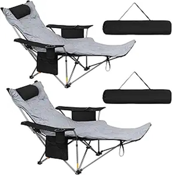 Romswi 2-in-1 Reclining Camping Chair with Cooler