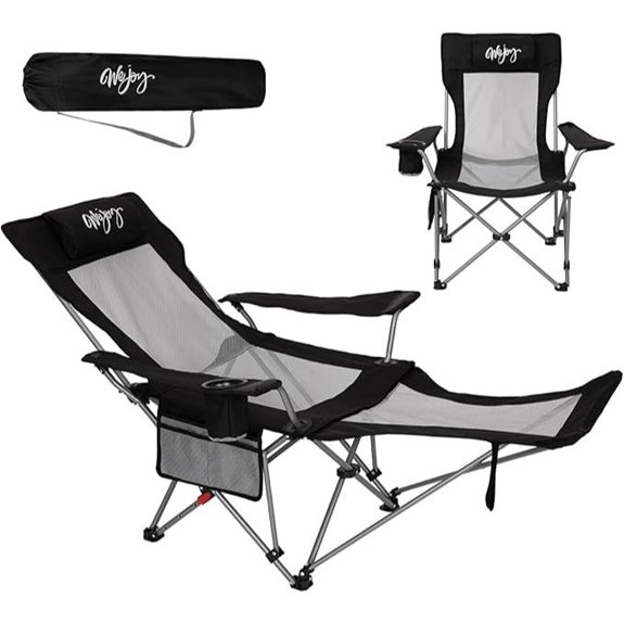 WEJOY 2-in-1 Reclining Camping Chair with Footrest