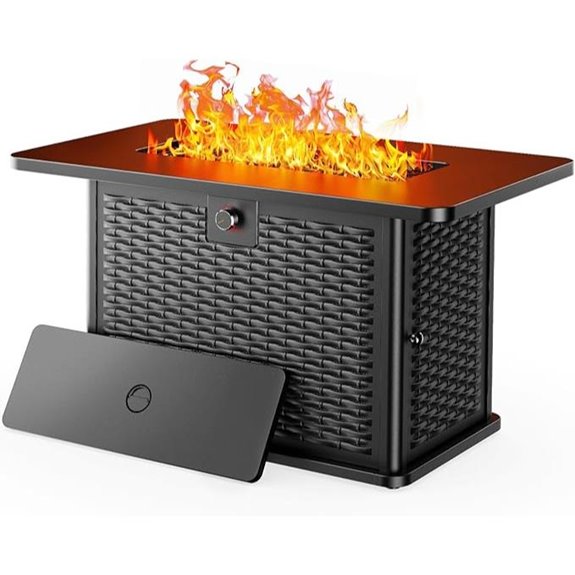Ciays 43-Inch Rectangular Propane Fire Pit with Cover