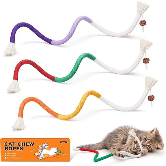 Potaroma Cat Chew Ropes with Refillable Catnip (3 Pack)