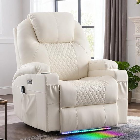 Power Recliner with Heat Massage and LED Lights