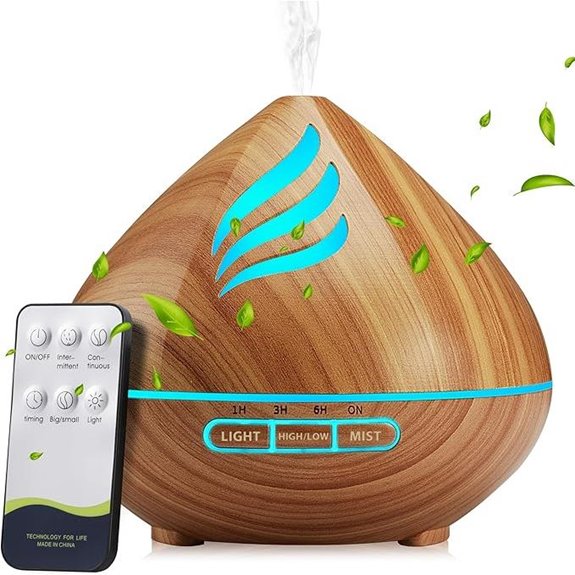 Essential Oil Diffuser with Remote & 14 LED Colors