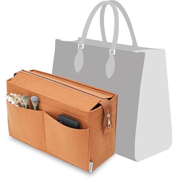 Vercord Felt Purse Organizer with Removable Zipper