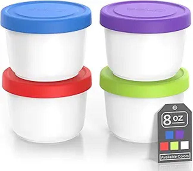 BALCI 8oz Reusable Ice Cream Containers with Lids