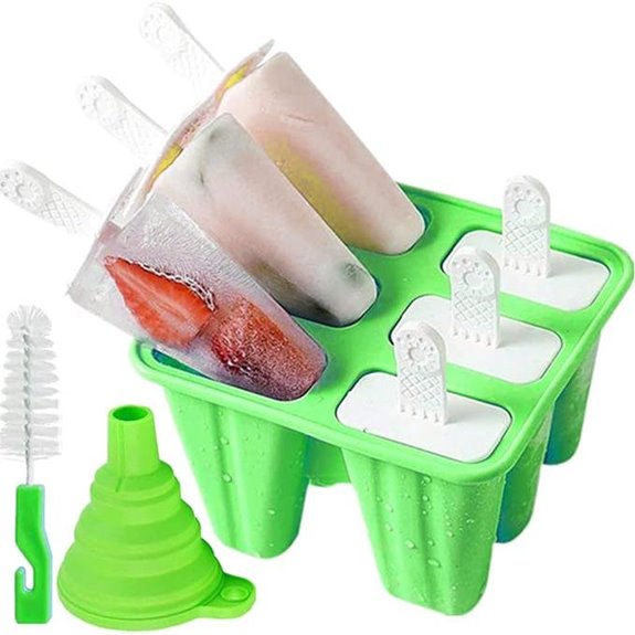 Silicone Ice Pop Molds 6-Pack Reusable Dark Green