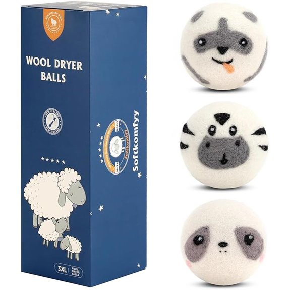 Handmade Wool Dryer Balls 3-Pack Reusable Softens Fabric