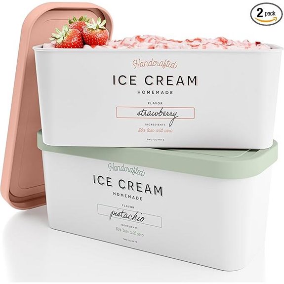 ZICOTO Reusable Ice Cream Containers (2 Quart Set of 2)