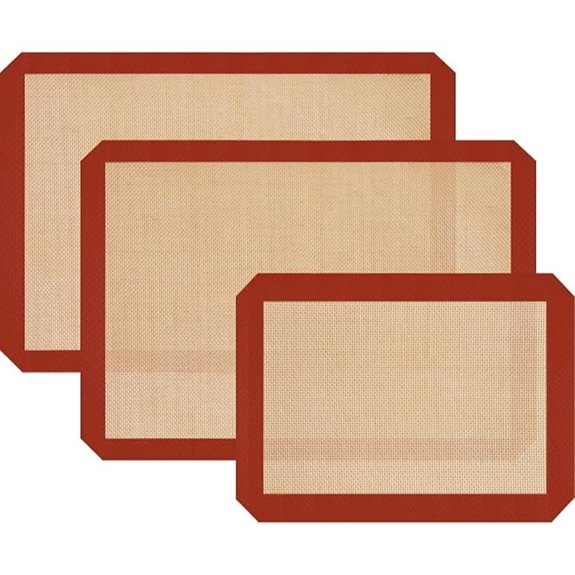 Silicone Baking Mats 3-Pack Non-Stick Reusable Oven Sheets