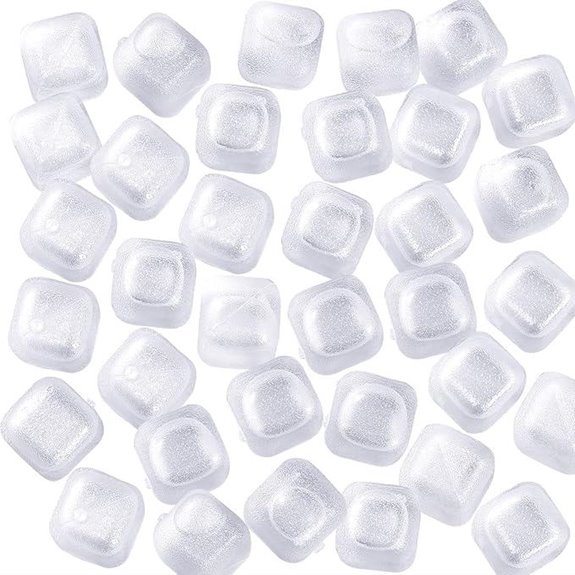 Reusable Plastic Ice Cubes for Drinks (20 Pack)