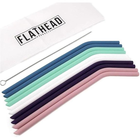 Premium Bent Silicone Reusable Straws (Set of 10)
