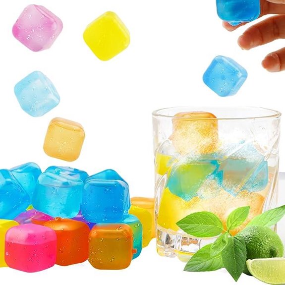 Reusable Square Ice Cubes for Drinks (20 Pack)