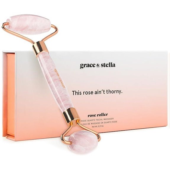 Rose Quartz Face Roller for Skin & Lymphatic Drainage