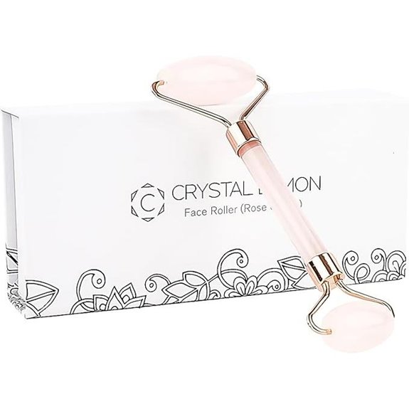 Rose Quartz Jade Facial Roller by Crystal Lemon