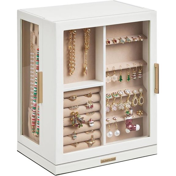 360° Rotating Jewelry Box with Drawers