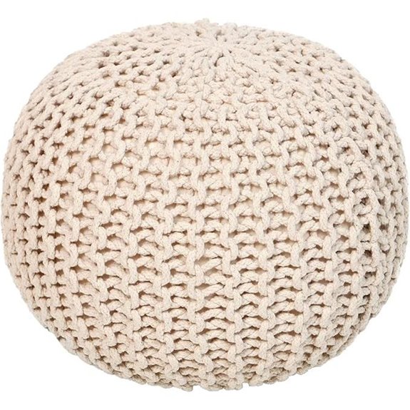 REDEARTH Round Cotton Pouf Ottoman for Home Decor