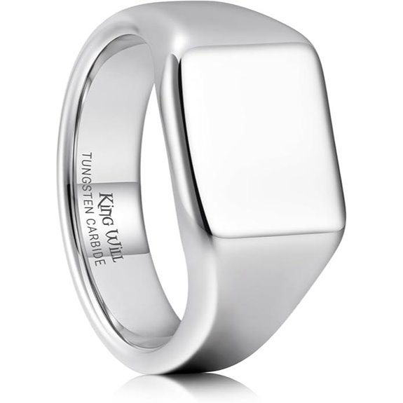 King Will Men's Tungsten Signet Ring Size 7-12