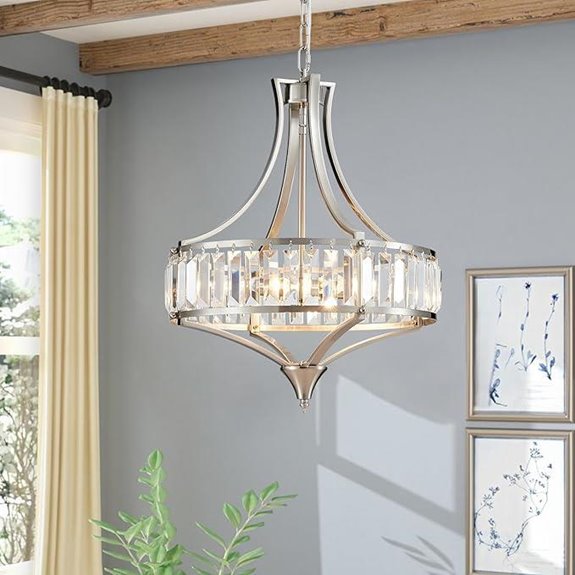 Rustic 4-Light Metal Chandelier for Dining and Hallway
