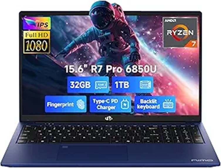 NIMO 15.6 FHD Gaming Laptop Ryzen 7 32GB RAM