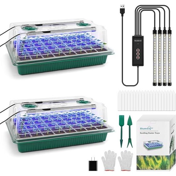 BlumWay Seed Starter Tray with Grow Light (2 Pack)