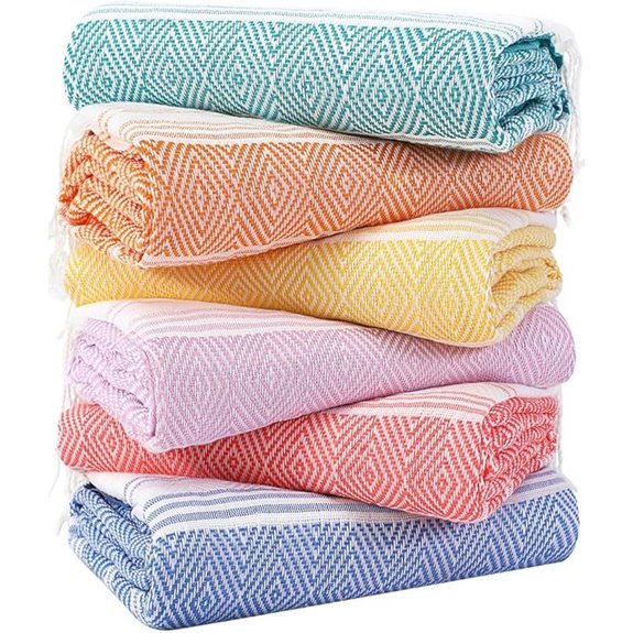 Genovega 6 Pack Oversized Turkish Beach Towels