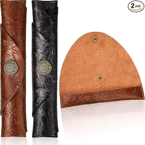 Vintage Leather Pen Cases (2 Pack)