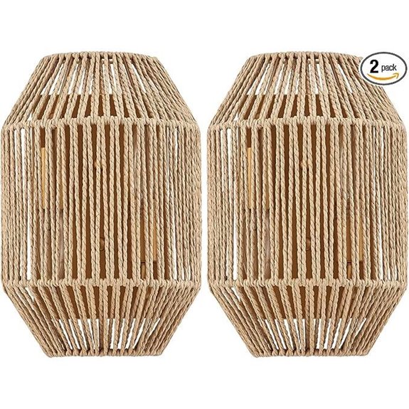 Natural Rattan Wall Sconce Set of 2