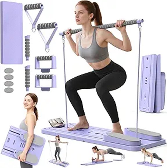 Multifunctional 7-in-1 Foldable Pilates Reformer Set