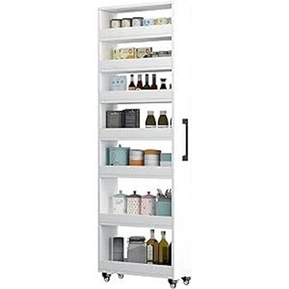 7-Tier Wooden Rolling Storage Cart