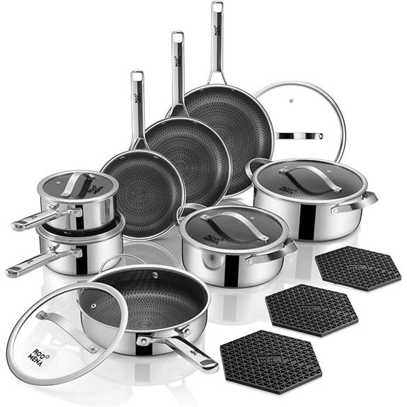 17-Piece Stainless Steel Nonstick Cookware Set