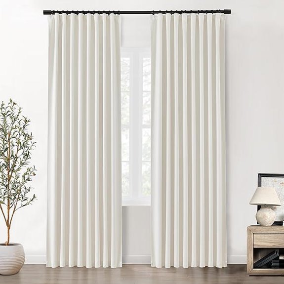 SHINELAND 90 Cream Blackout Curtains 2 Panels