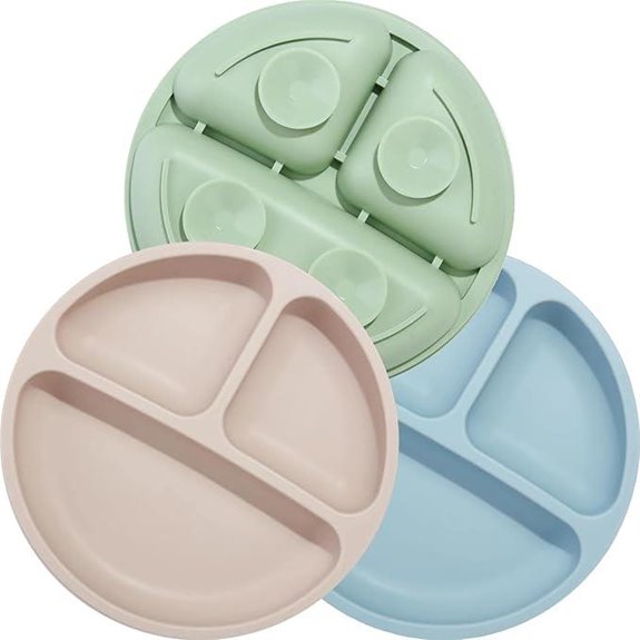 PandaEar Silicone Baby Plates (3 Pack Non-Slip)