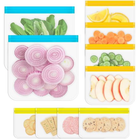 Reusable Silicone Freezer Storage Bags (10 Pack)