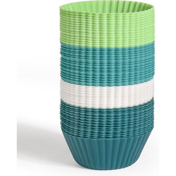 Selizo Silicone Muffin Cups 54-Pack Reusable Liners