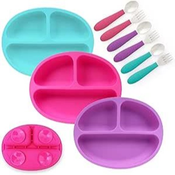 Elk & Friends Silicone Suction Plate & Silverware Set