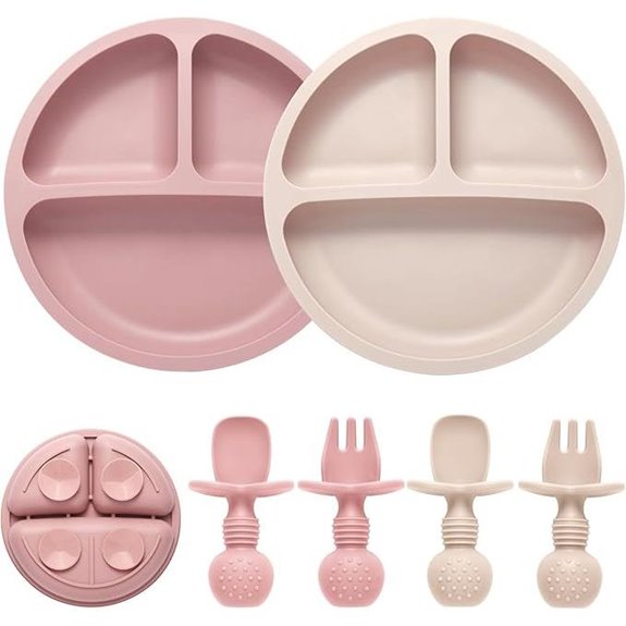 Silicone Toddler Feeding Set with Plates and Utensils