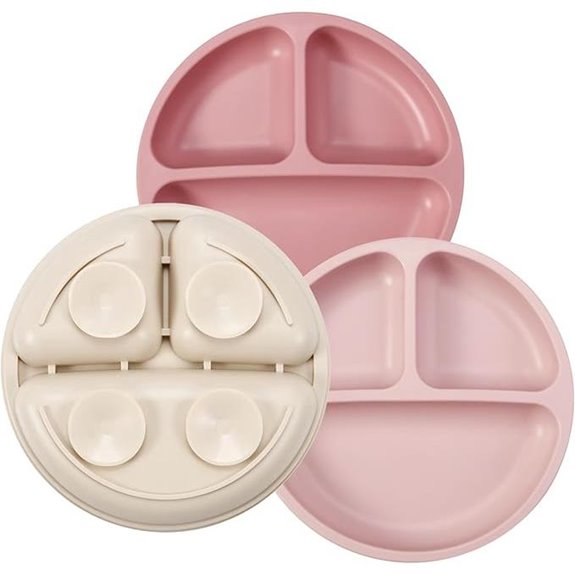 PandaEar Toddler Silicone Divided Plates (3-Pack)