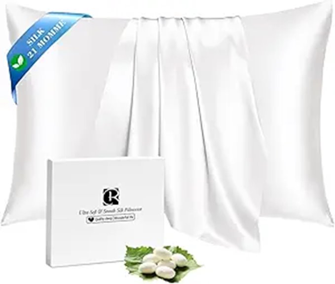 Ravmix 100% Silk Pillowcase with Zipper Ivory