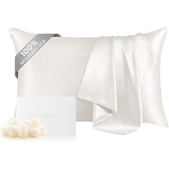 THXSILK 100% Mulberry Silk Pillowcase with Zipper