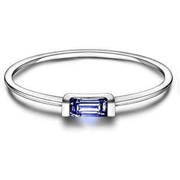 Sterling Silver Birthstone Stackable Rings for Women