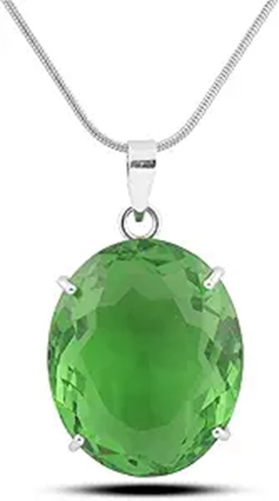 GEMHUB Silver Gemstone Pendant Necklace 925 Sterling Silver