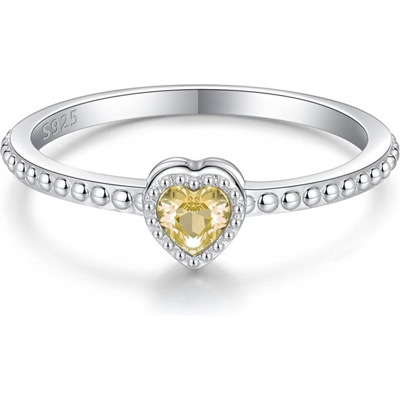 Sterling Silver Birthstone Stackable Ring for Women